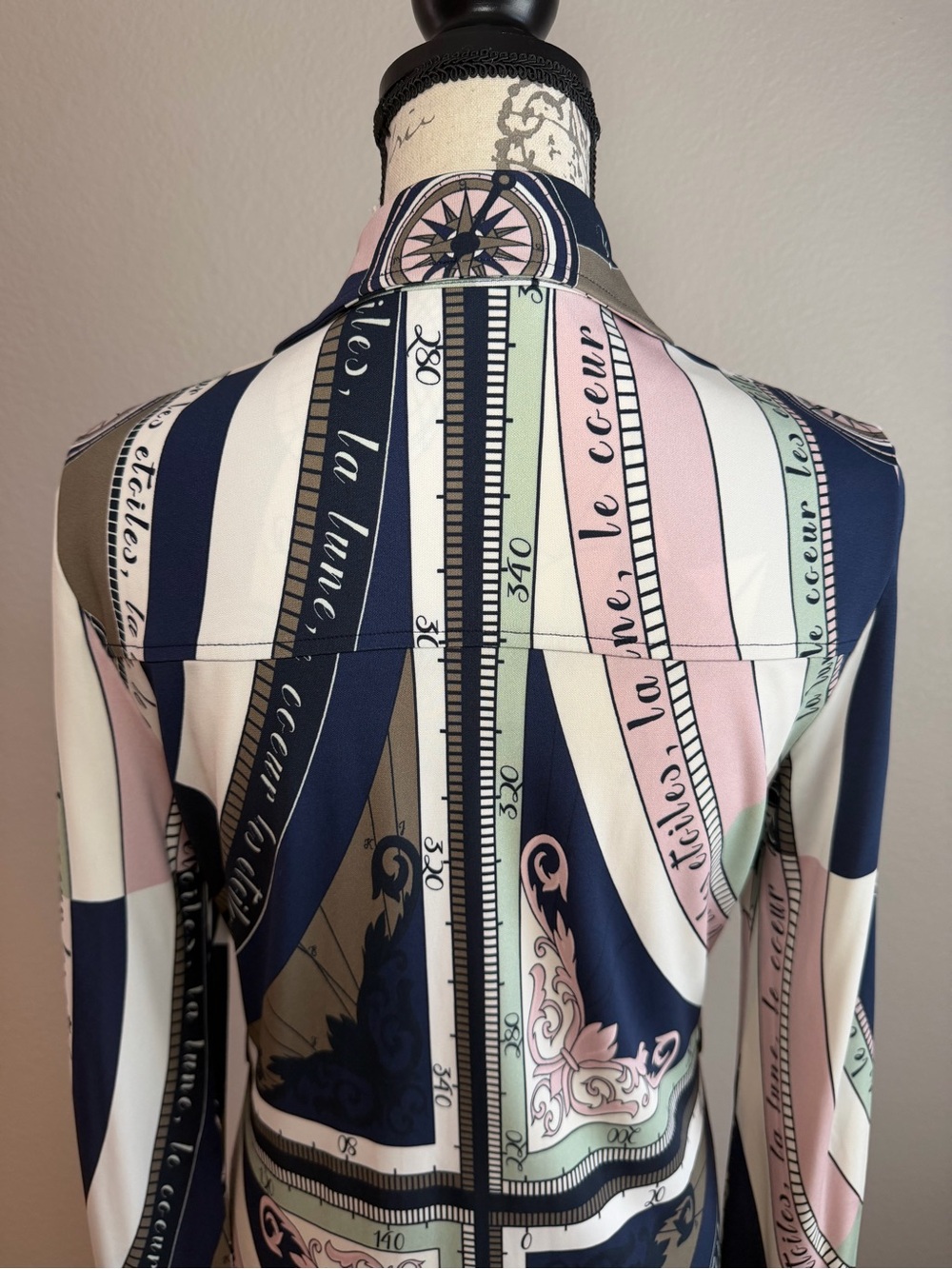 Tory Burch Crista Constellation Scarf Print Shirt Dress | Small - Picture 6 of 8